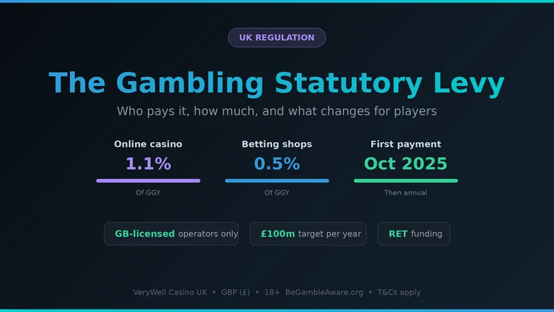UK gambling statutory levy rates by licence type
